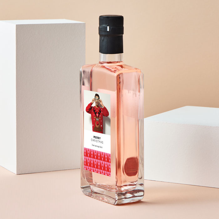 Personalised Photo Upload Pinkster Gin - Merry Christmas