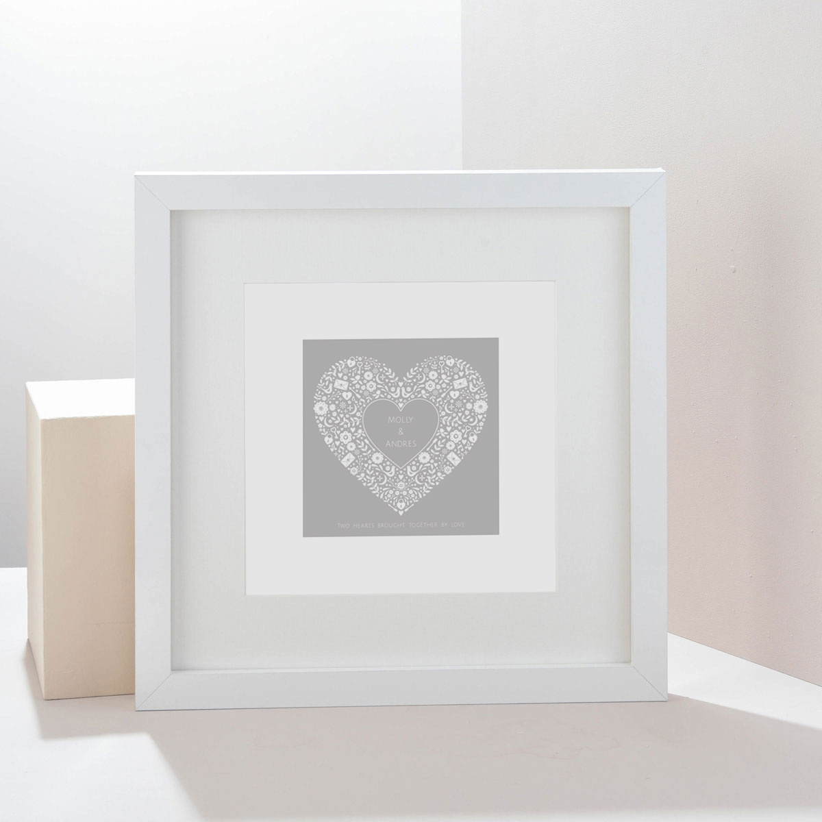 Personalised Names Heart Square Print