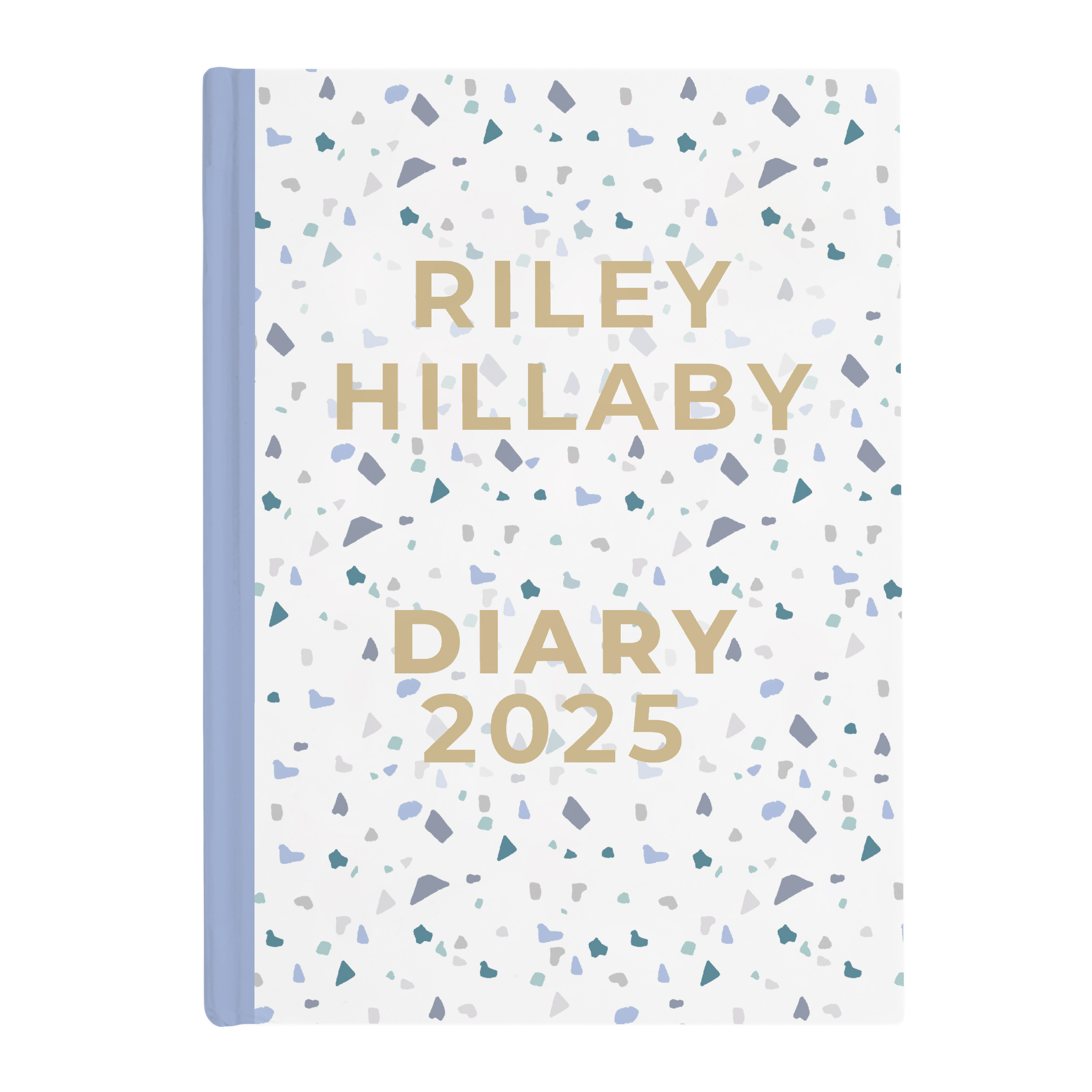 Personalised Diary - White with Blue Speckles