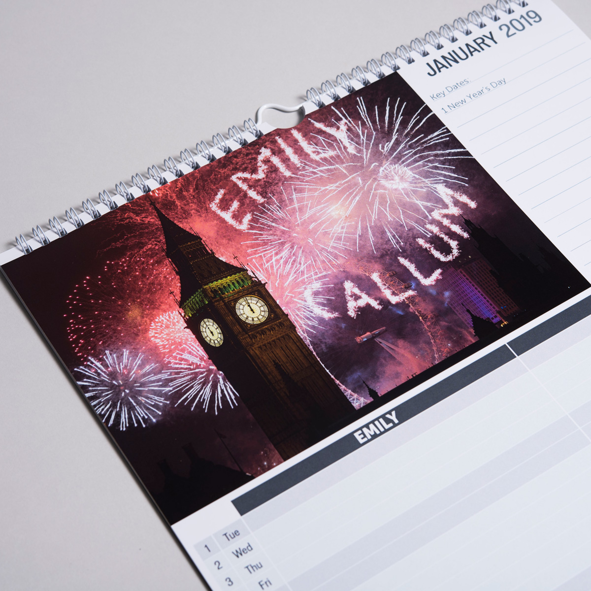 Personalised A3 Planner Calendar - His and Hers, 7th Edition