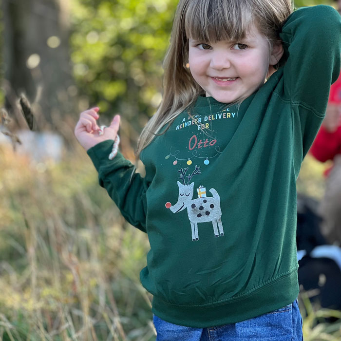 Personalised Childrens Reindeer Delivery Jumper