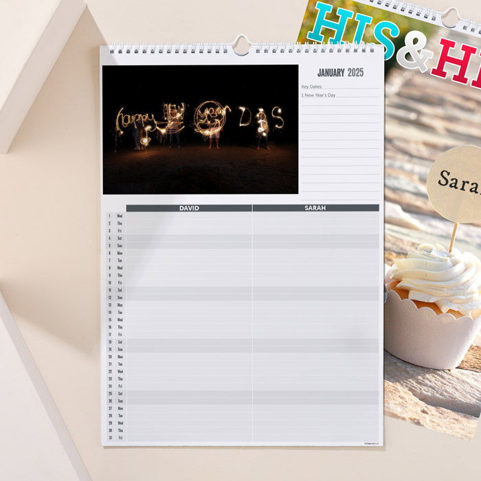 Personalised His And Hers Planner Calendar - New Edition