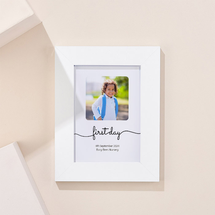 Photo Upload Framed Print - First Day of Nursery