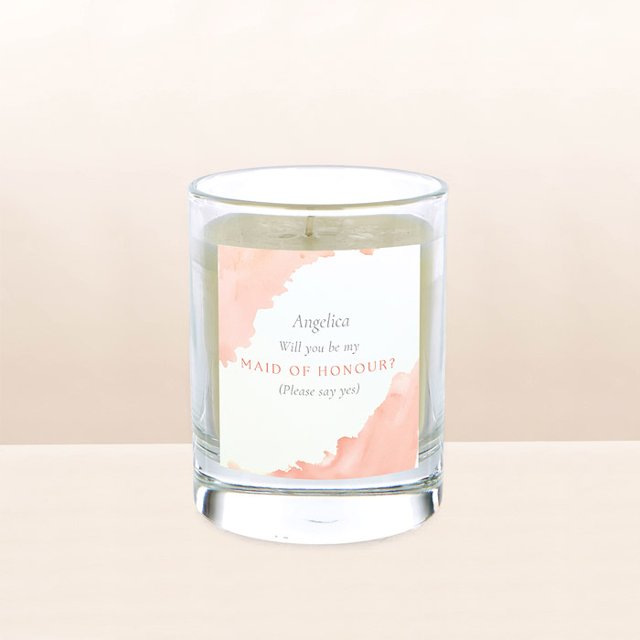 Personalised Candle - Will you be my Maid Of Honour?