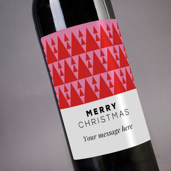 Personalised Christmas Wine - Geometric