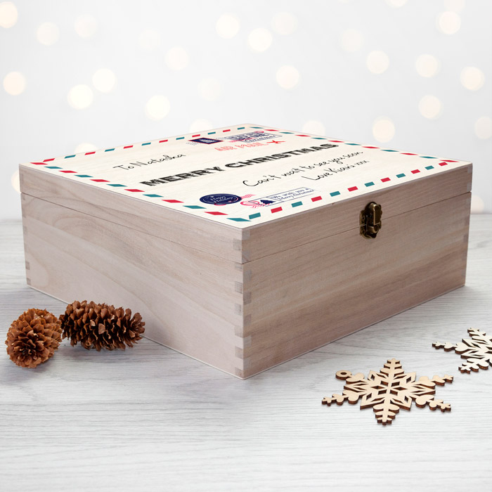 Personalised Nostalgic International Mail Christmas Box