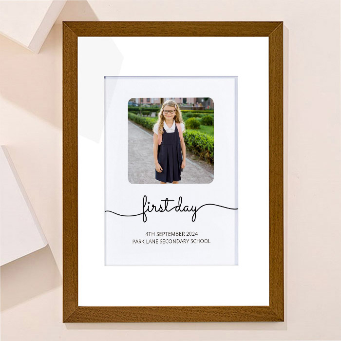 Photo Upload Framed Print - First Day of High School