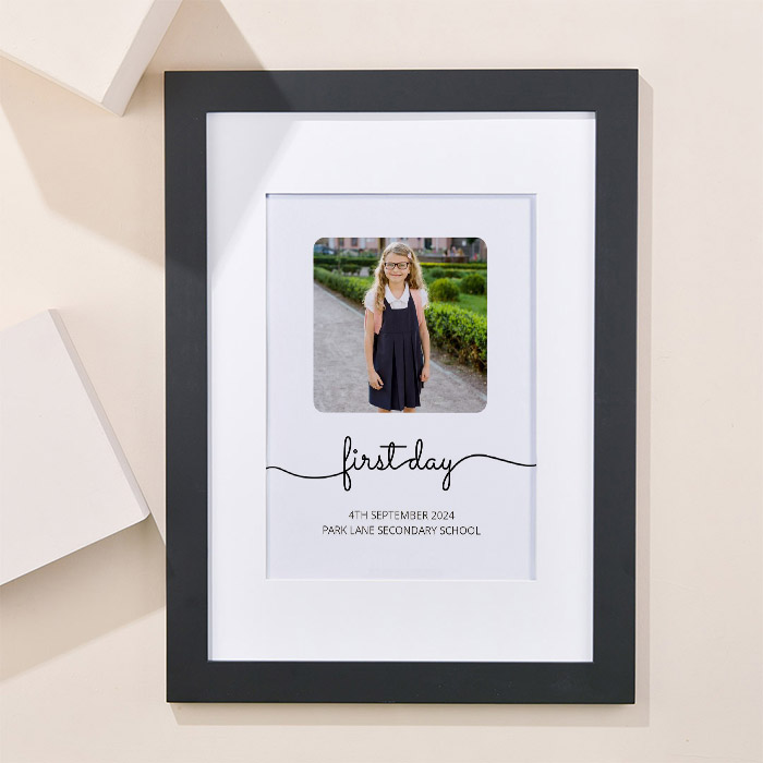 Photo Upload Framed Print - First Day of High School