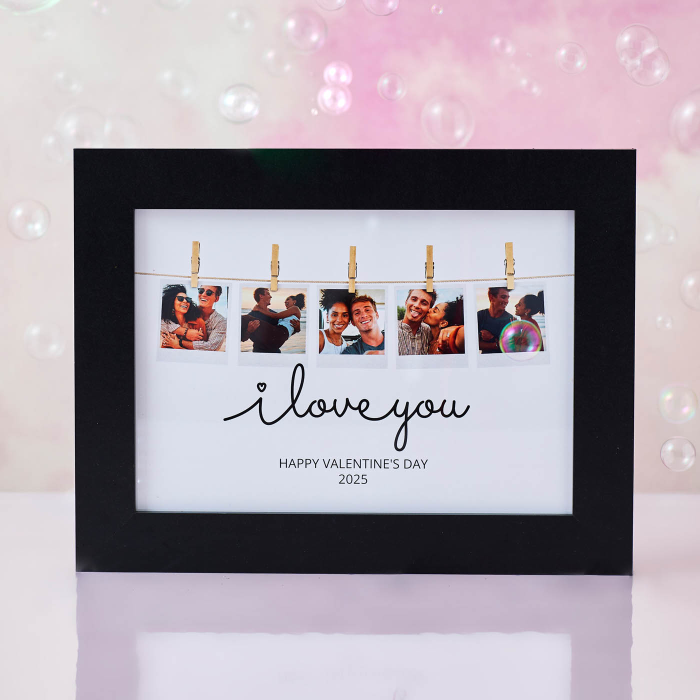 Photo Upload Framed Print - I Love You Polaroid - Valentine's Day