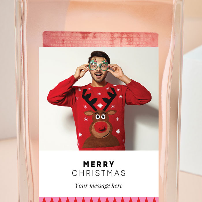 Personalised Photo Upload Pinkster Gin - Merry Christmas