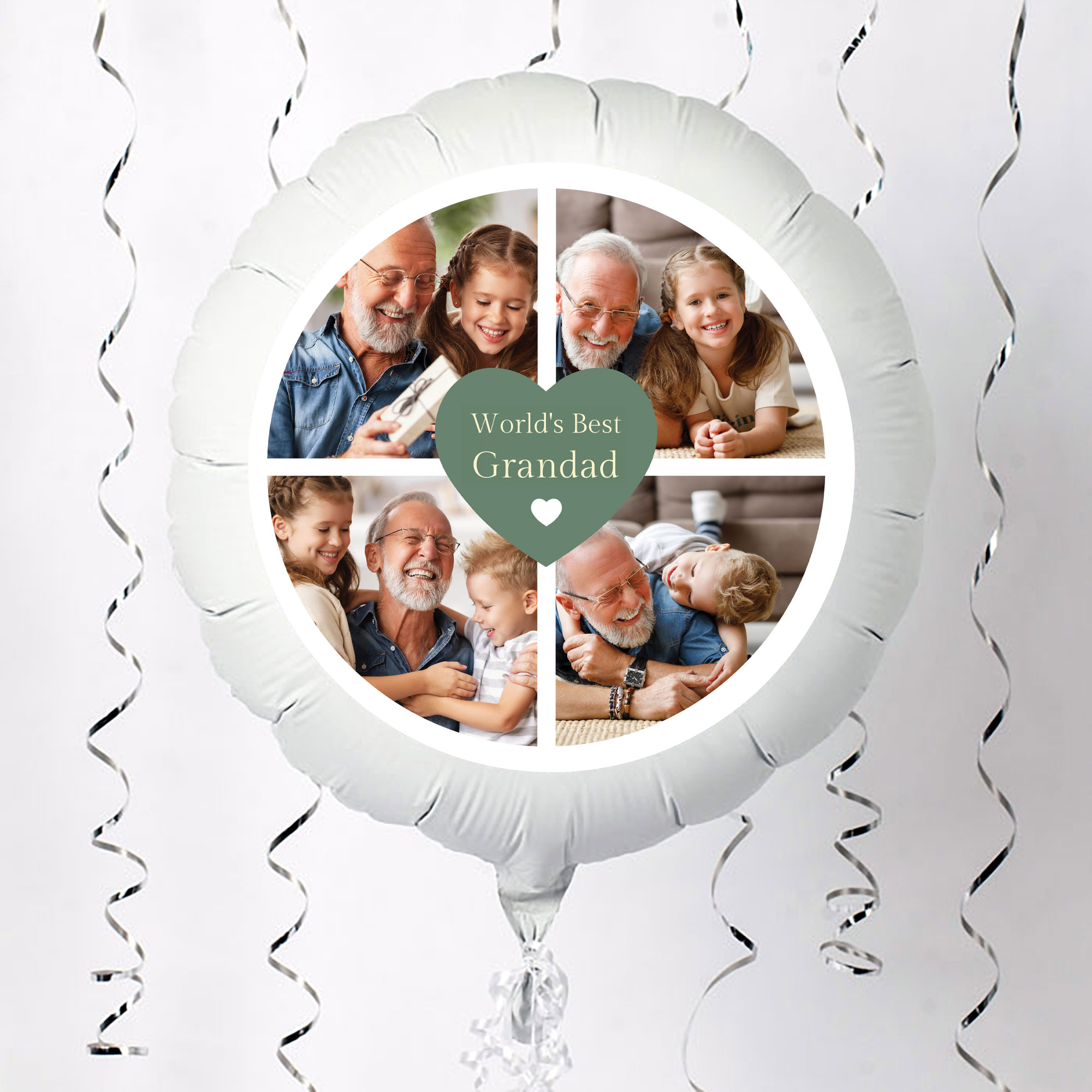 Personalised Photo Upload Helium Balloon - Green Heart