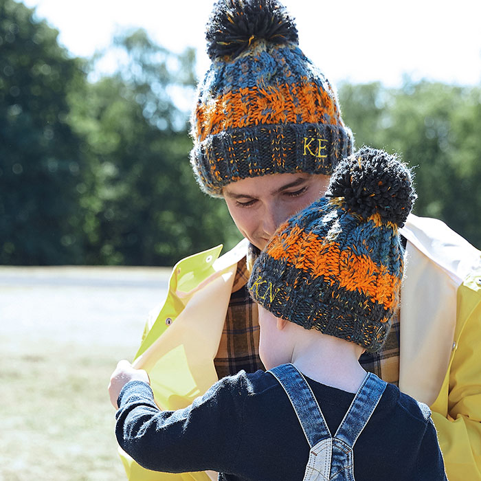 Personalised Parent and Me Matching Pom Pom Hats