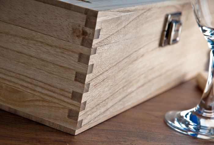 Engraved Wooden Box With Laurent-Perrier Champagne - Happy Valentine's Day