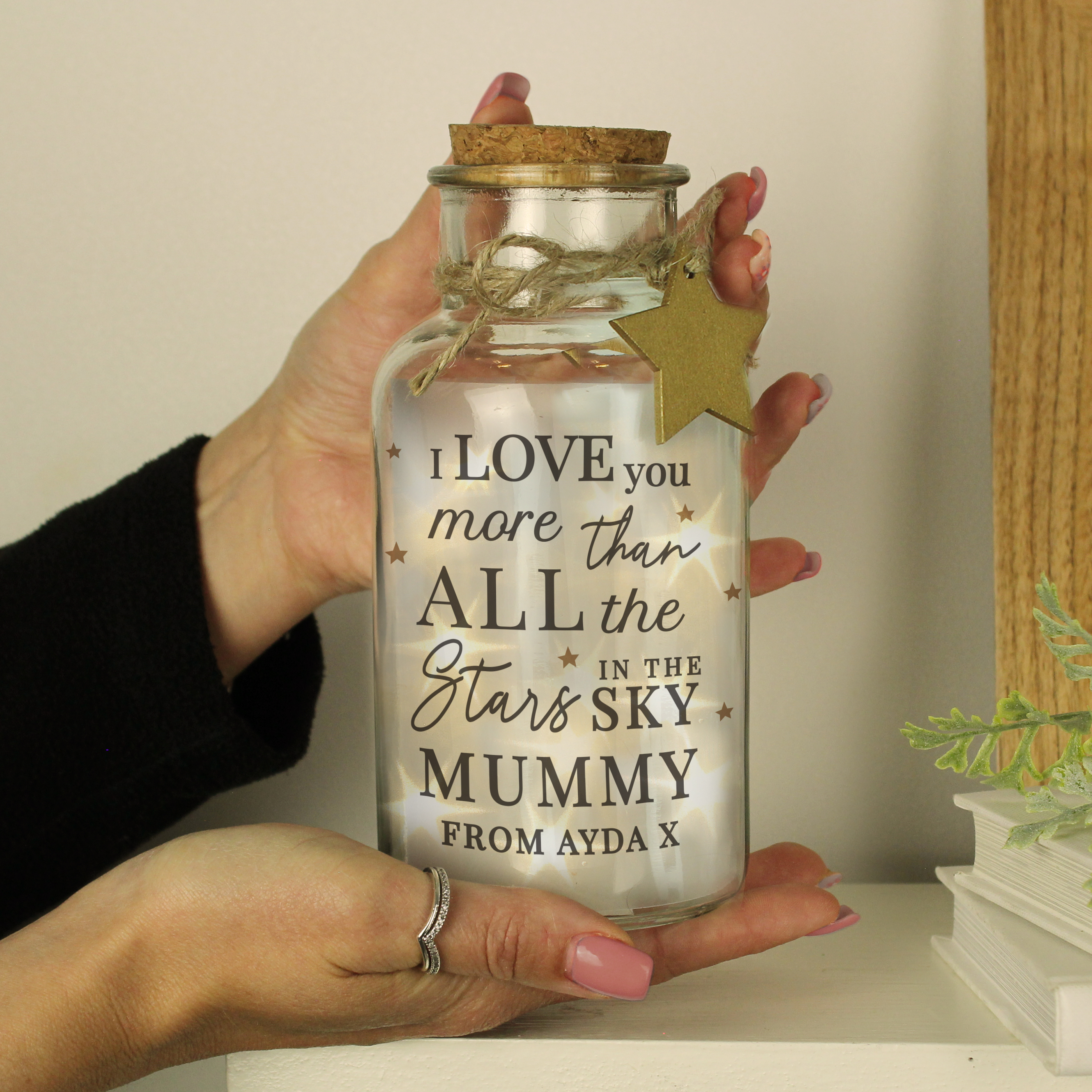 Personalised I Love You More LED Jar