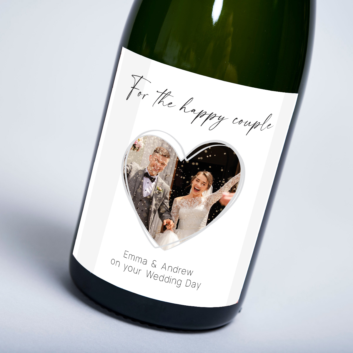 Personalised Wedding Champagne -  For The Happy Couple Love Heart