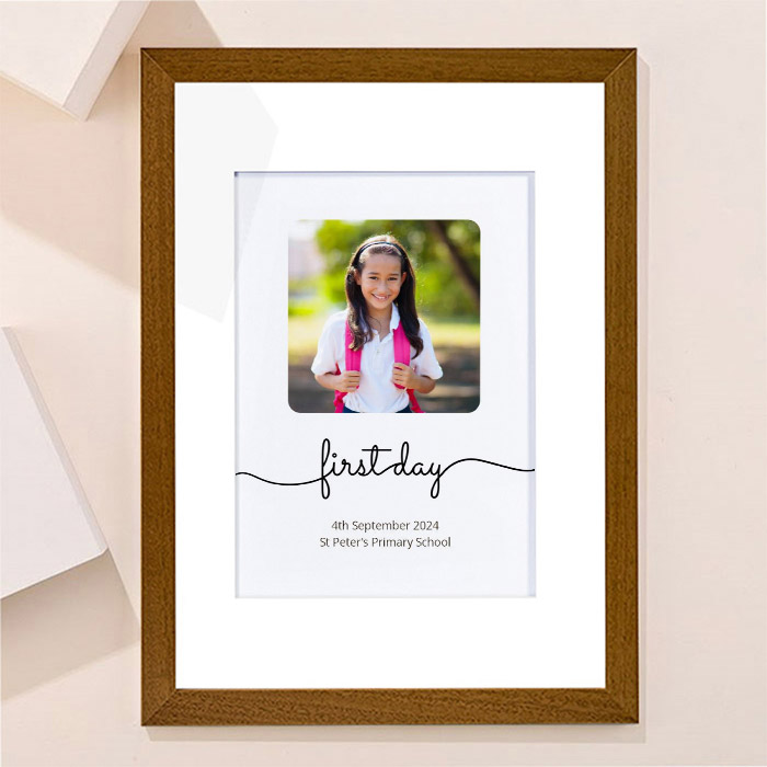 Photo Upload Framed Print - First Day of Primary School