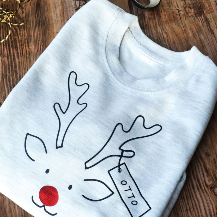 Personalised Adult Family Reindeer Christmas Jumper