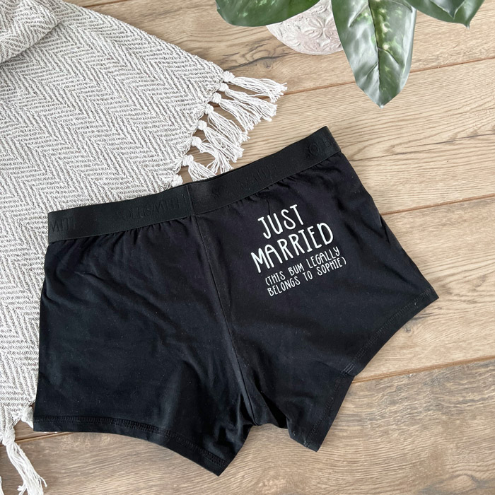 Personalised Just Married Underwear