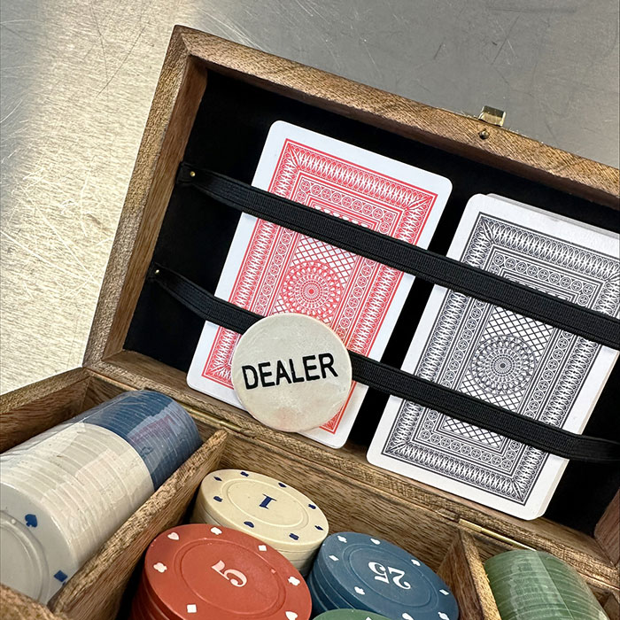 Personalised Hidden Message Wooden Poker Set