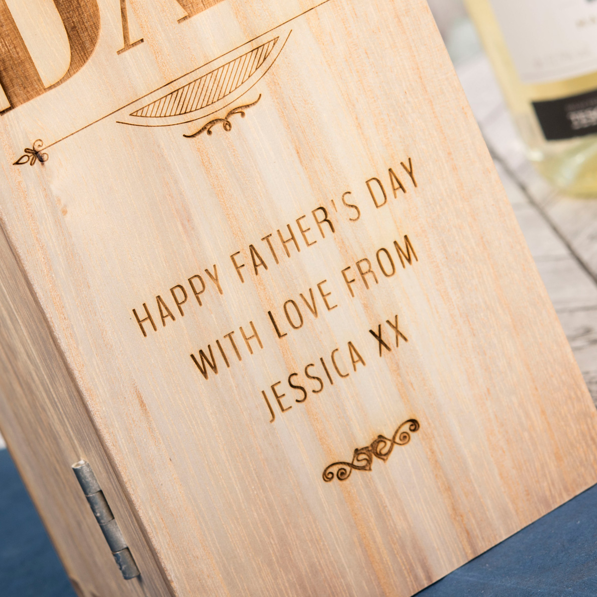 Personalised Glenfiddich Wooden Whisky Gift Box - No1 Dad