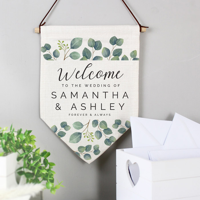 Personalised Botanical Wedding Hanging Banner