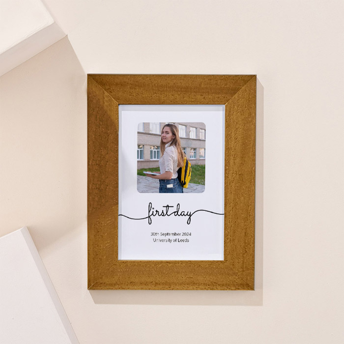 Photo Upload Framed Print - First Day of University