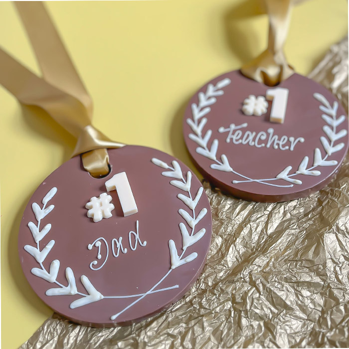 Personalised Belgian Chocolate Pistachio Medal