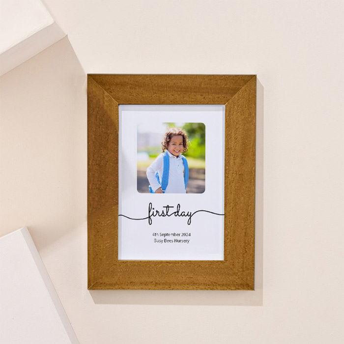 Photo Upload Framed Print - First Day of Nursery