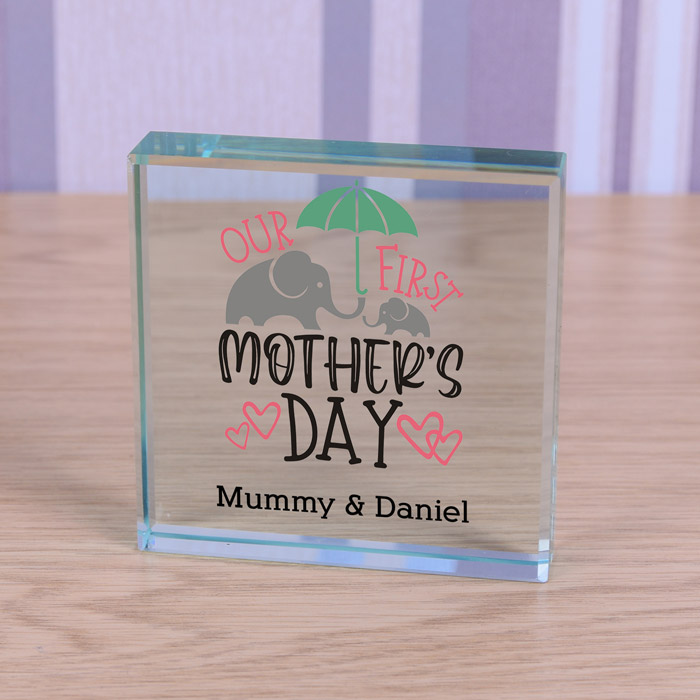 Personalised Our First Mothers Day Glass Token