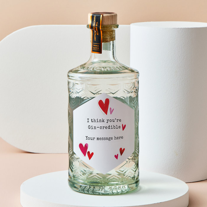 Personalised Manchester Gin - Gin-Credible Love Hearts