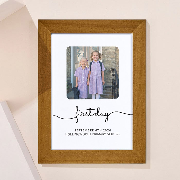 Photo Upload Framed Print - First Day