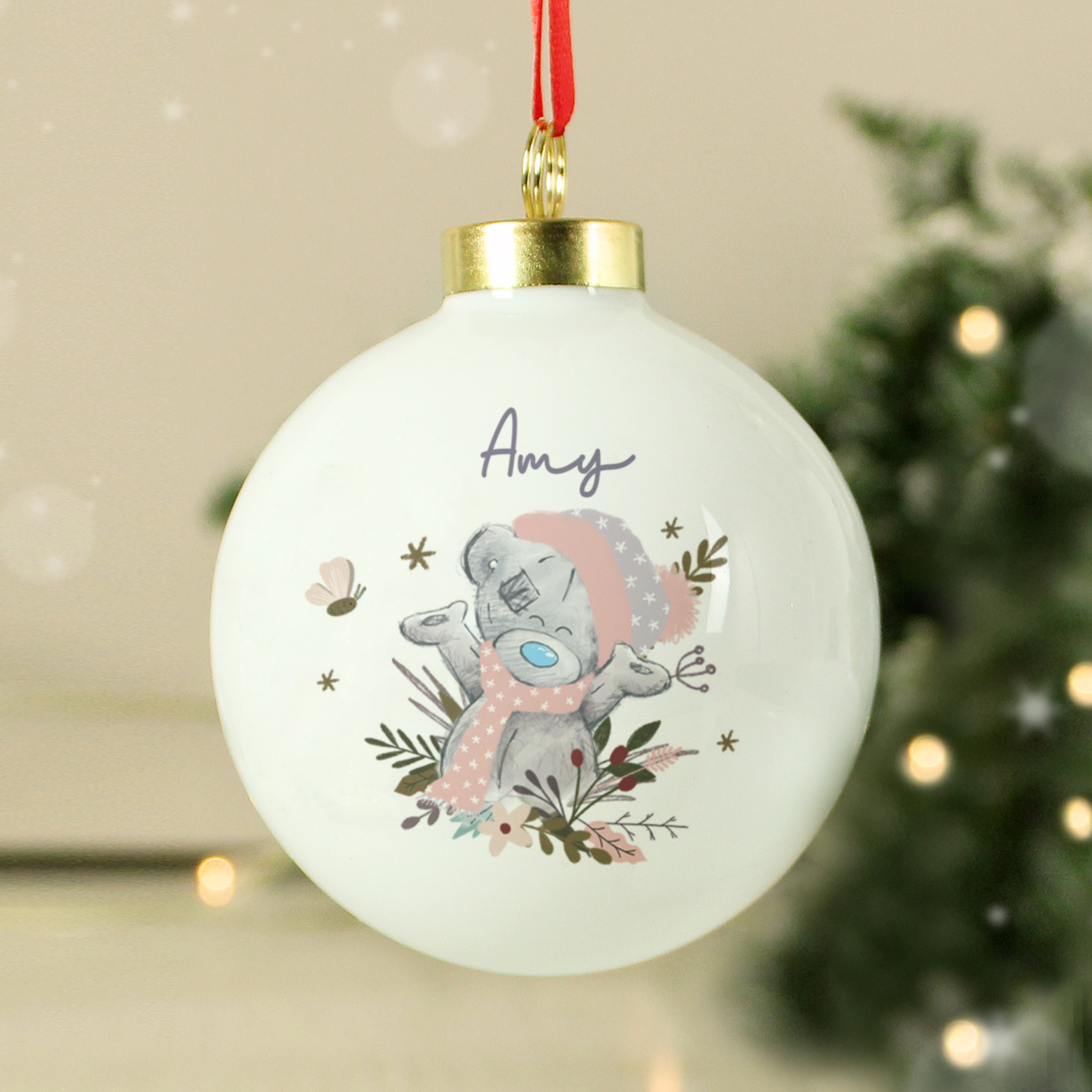 Personalised Me To You Tatty Teddy Cosy Winter Christmas Bauble