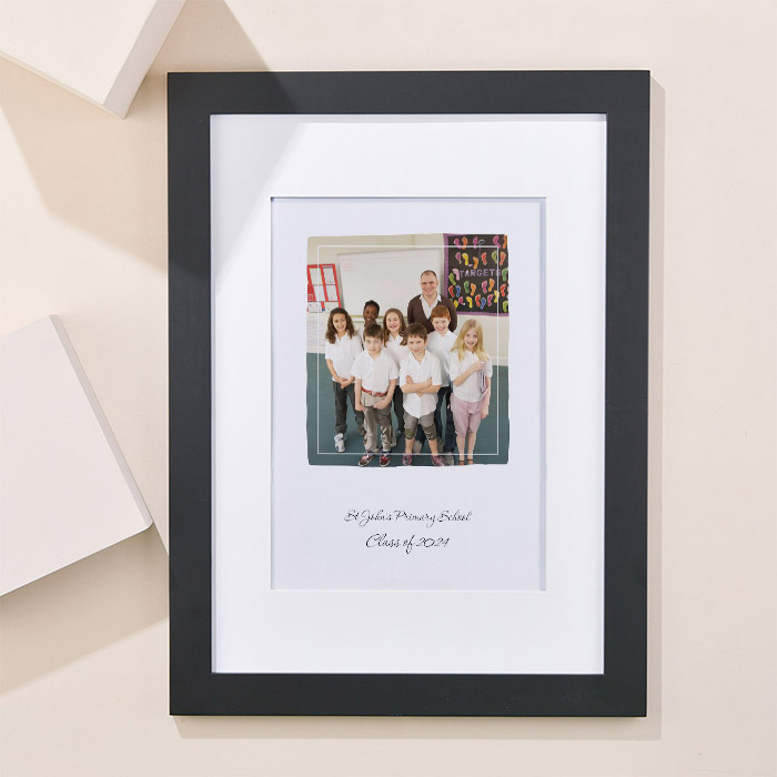 Photo Upload Portrait Framed Print - Class of 2024 with Message