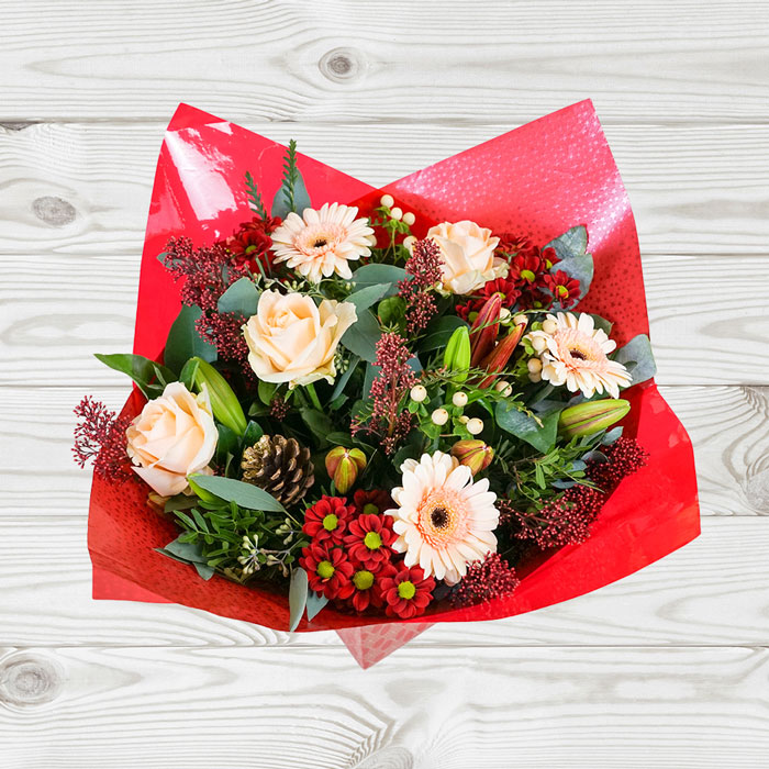 Seasons Greetings Flower Bouquet - FREE DELIVERY