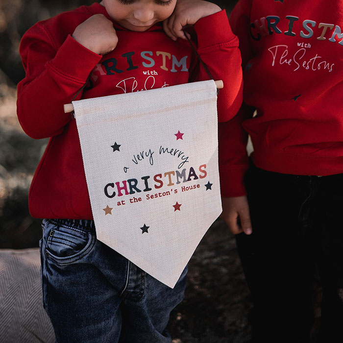 Personalised Colourful Christmas Banner