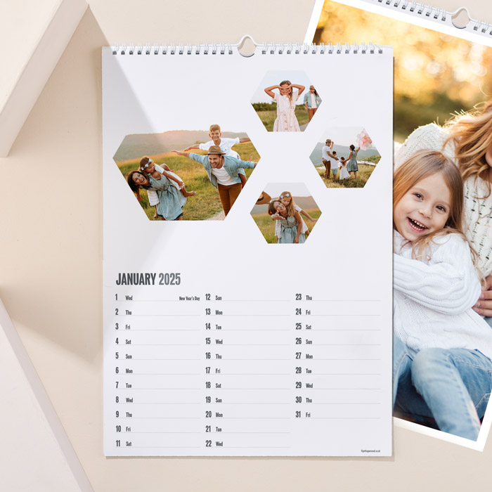 Create Your Own Multi-Photo Upload Calendar - Geometric