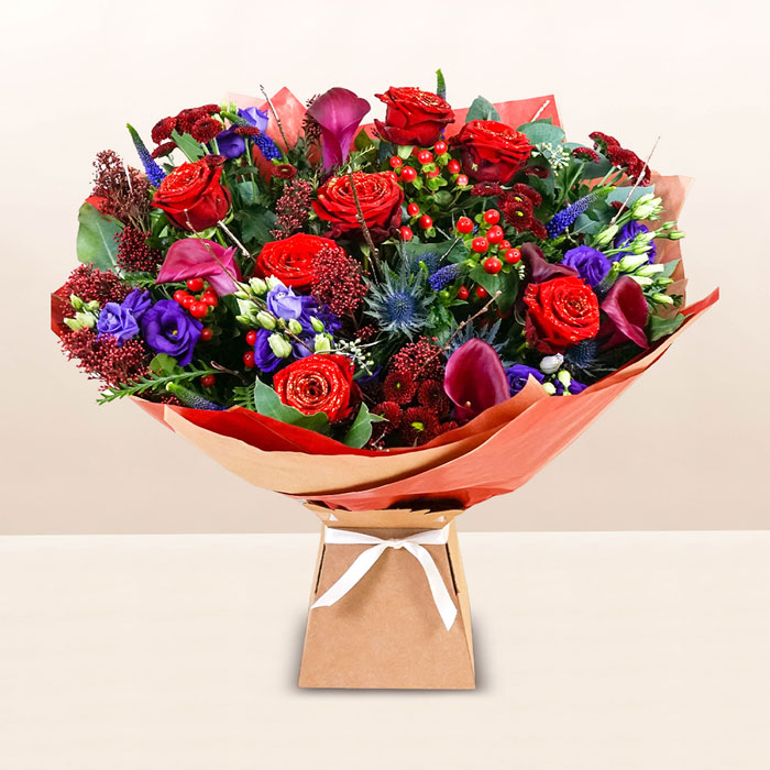 Crimson Elegance Flower Bouquet - FREE DELIVERY