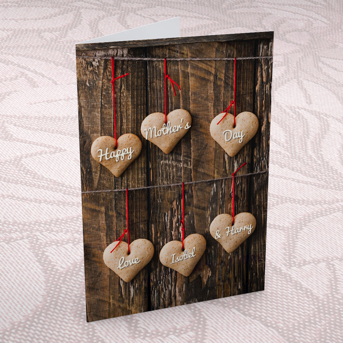 Personalised Mother's Day Card - Cookie Hearts