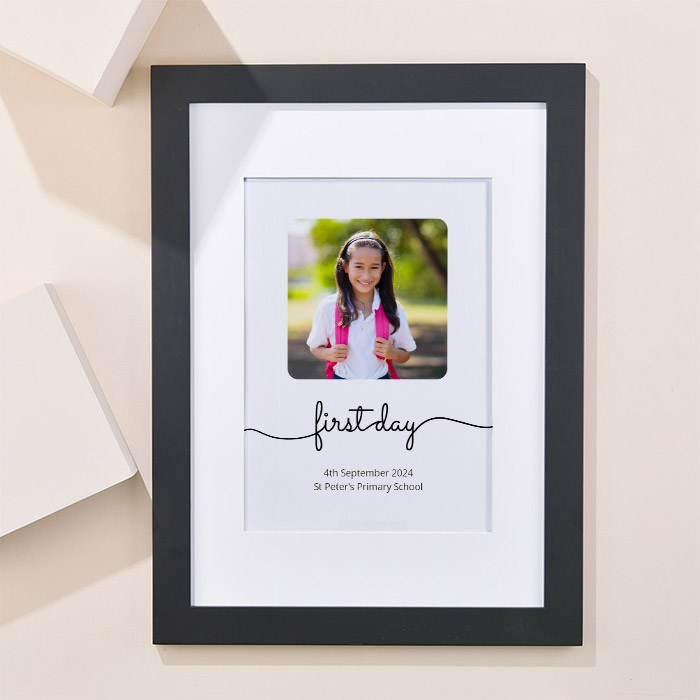 Photo Upload Framed Print - First Day of Primary School