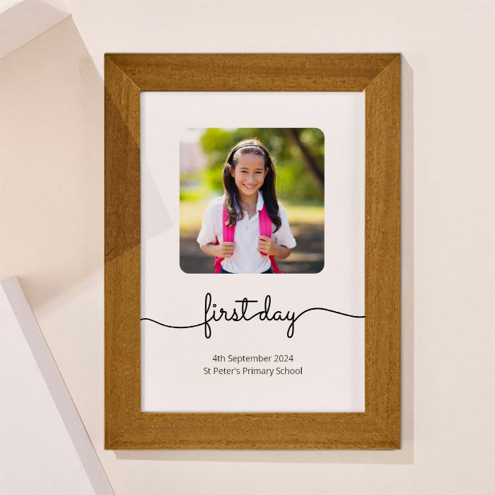 Photo Upload Framed Print - First Day of Primary School