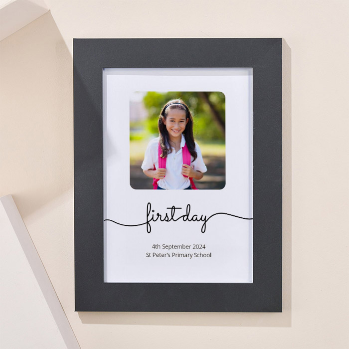 Photo Upload Framed Print - First Day of Primary School