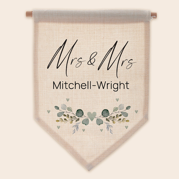 Personalised  Wedding Mrs and Mrs Hanging Sign
