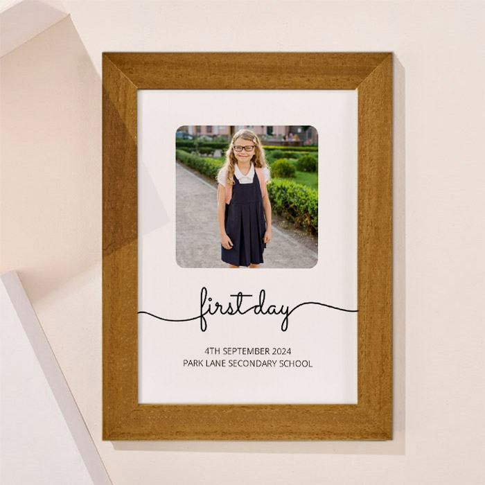 Photo Upload Framed Print - First Day of High School