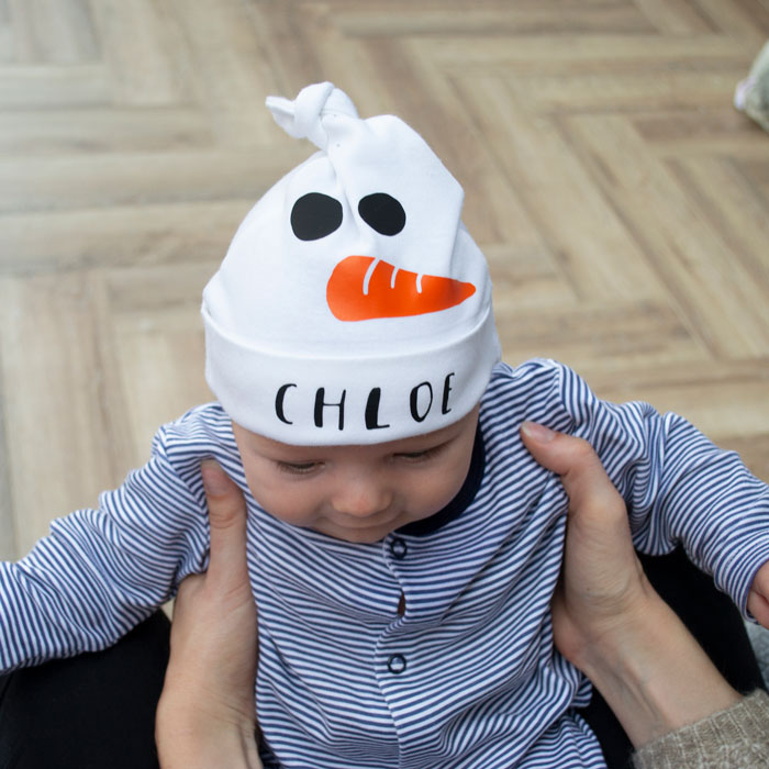 Personalised Baby Snowman Hat