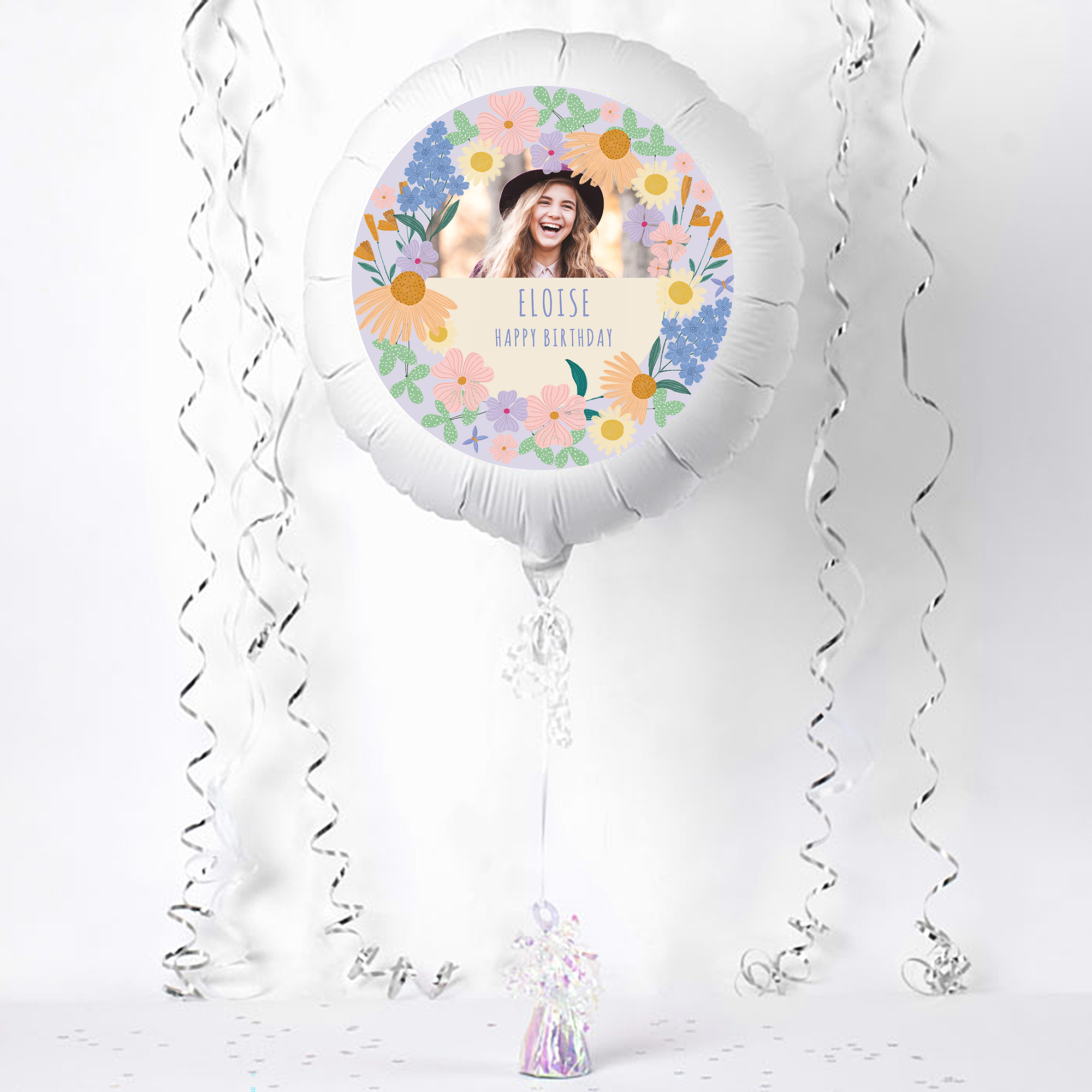 Personalised Photo Upload Balloon - Modern Floral