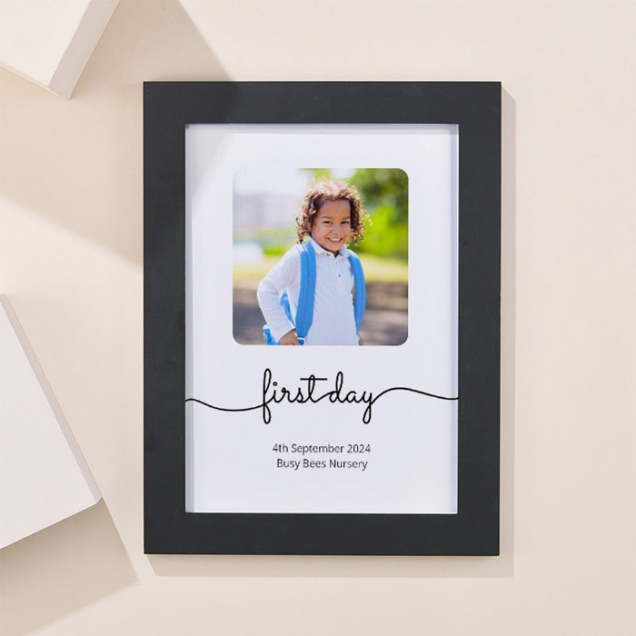 Photo Upload Framed Print - First Day of Nursery