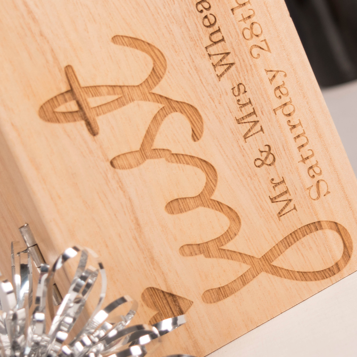 Engraved Wooden Box With Luxury Prosecco - Just Married