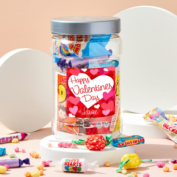 Personalised Retro Sweet Jar - Happy Valentine's Day