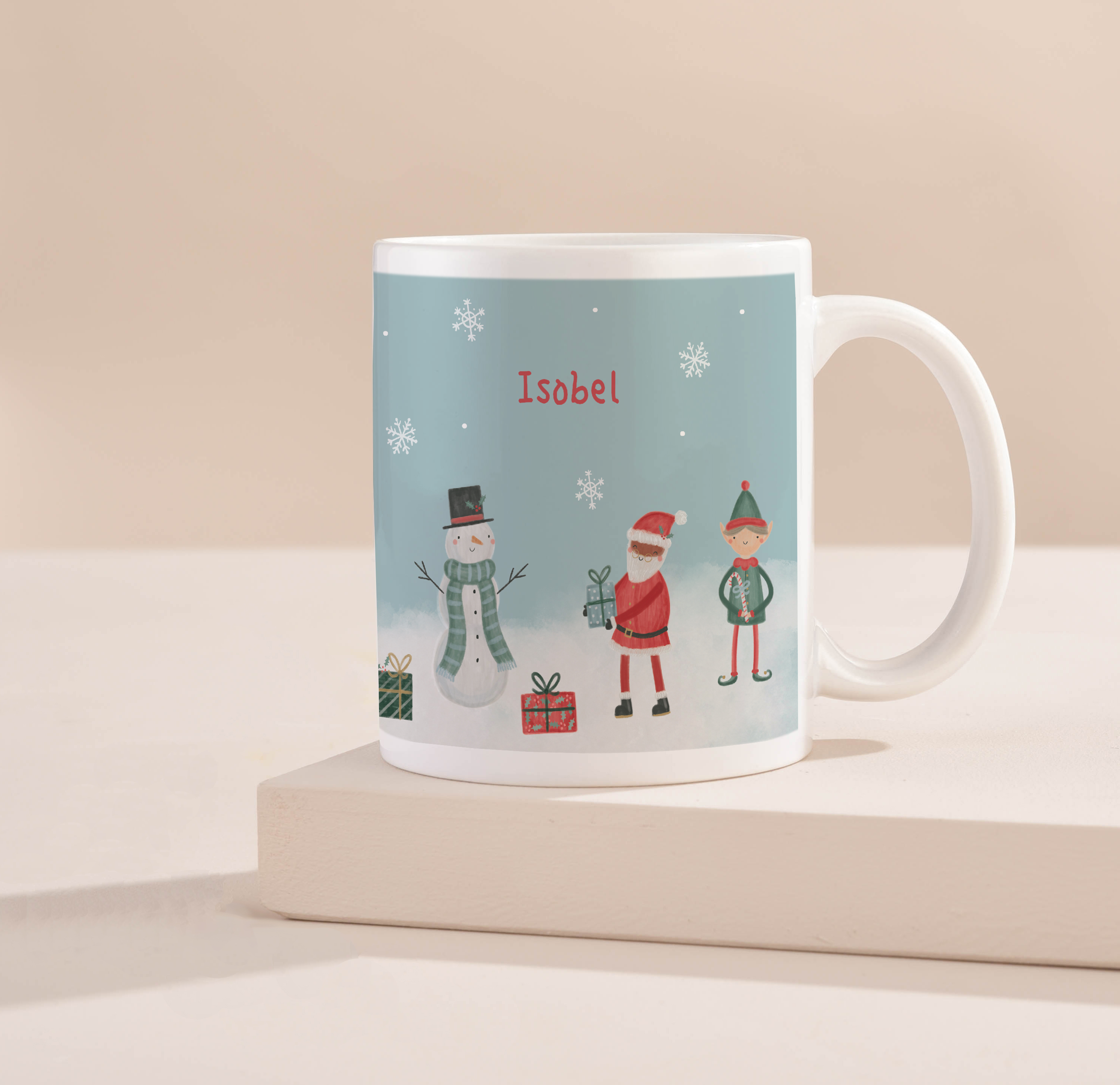 Personalised Santa and Friends Christmas Mugs