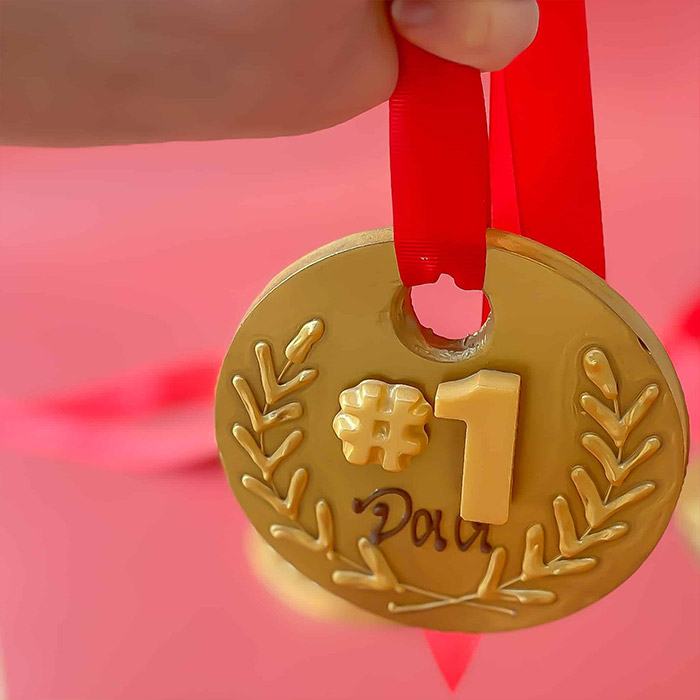 Personalised Belgian Chocolate Gold Medal